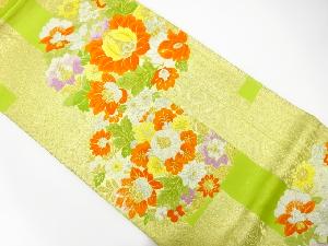 花丸文に古典柄模様織出し袋帯